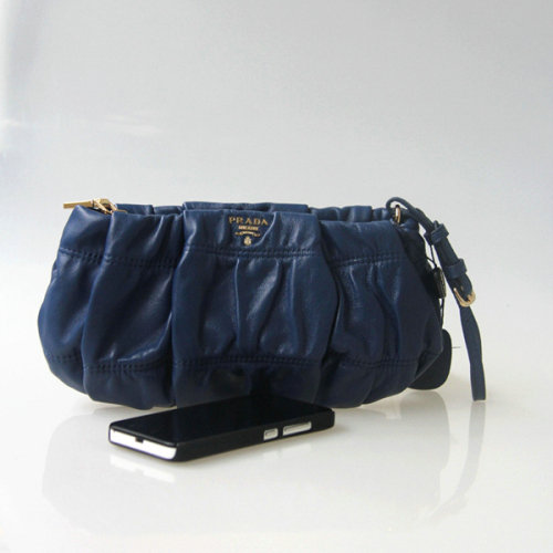 2014 Prada Gaufre Leather Evening Shoulder Bag BT0802 blue for sale